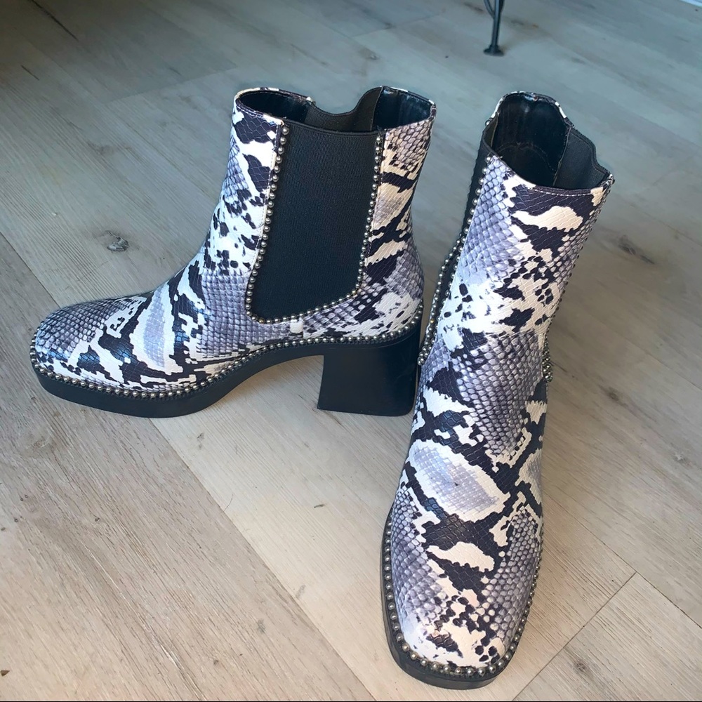 MissGuided booties in snake print